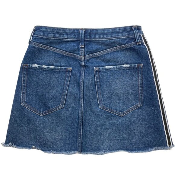 ABERCROMBIE & FITCH‎ Vintage A-Line Skirt Size 27/4 Mini Distressed Blue Denim - Picture 2 of 15